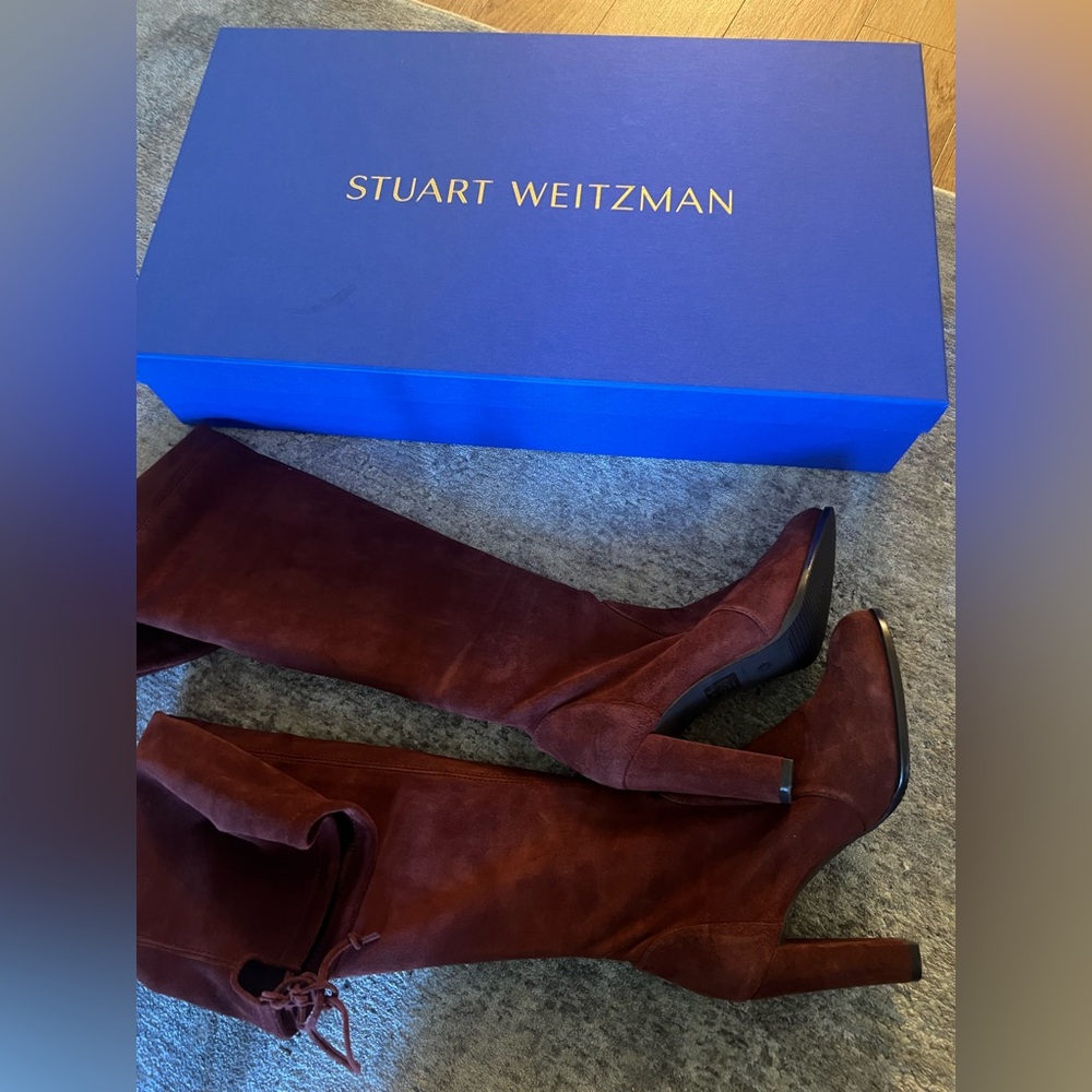 (Red) Stuart weitzman suede highland boots - Picture 2 of 11